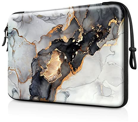 FINPAC Hard Laptop Sleeve Case for 13-inch MacBook Air M3 M2 M1 2024, 14-inch MacBook Pro M3/M2/M1 A2918 A2992 A2779 A2442, Waterproof Case for Dell, Surface Laptop, HP, Acer, Cloudy Marble