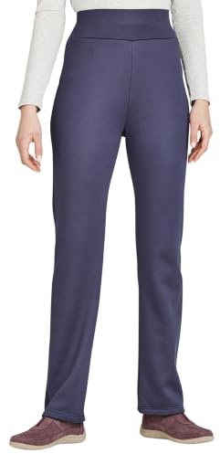 Amber Ladies Thermal Lined Pull On Jersey Trousers – Super Soft Fleece Lined Warm Winter Pants with Stretch Waist – Comfortable Everyday Women’s TrousersSizes 10–114 Navy 14 Short
