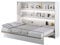 MEBLINI Schrankbett Bed Concept - Wandbett mit Lattenrost - Klappbett mit Schrank - Wandklappbett - Murphy Bed - Bettschrank - BC-04-140x200cm Horizontal - Weiß Hochglanz/Weiß