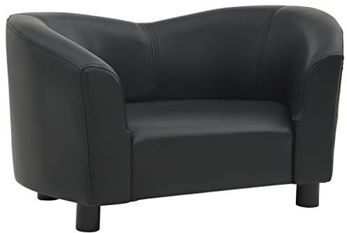 vidaXL Hundesofa Schwarz 67x41x39 cm Kunstleder