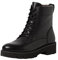 Tamaris COMFORT Damen Stiefeletten zum Schnüren aus Leder Plateau Comfort Fit, Schwarz (Black Nappa), 40 EU