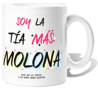 latostadora Taza Divertida para Regalar Tia Molona - Tazas de café grandes, graciosas, bonitas para el desayuno - Regalos originales - 325 mL - ref. 5477554