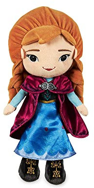 Disney Store Anna Offizielles Kuscheltier aus Die Eiskönigin – Völlig unverfroren, 32 cm, weiche Puppe mit Stickdetails, klassischem Prinzessinnen-Outfit mit Velours-Cape, geeignet ab 0 Jahren