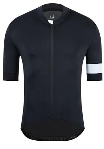 Pro Cycling Jersey Mens Aero Bike Jersey Short Sleeve Road Bike Shirt Wicking Breathable Quick Dry 4 Pocket, Black Ⅱ, Large