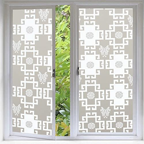 Fensterfolie Vintage Weiß Sichtschutzfolie Fenster Klebstofffrei Fensterfolie Blickdicht Milchglasfolie Selbstklebend Fenster Fensterfolie Selbsthaftend Folie Fenster Sichtschutz 45x200cm