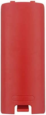 Phonmatic Cache Batterie Coque Arriere Couvercle Pile pour Manette Wii de Remplacement pour wiimote (Rouge)