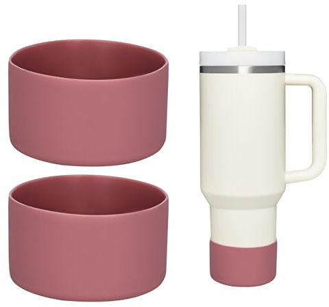 HEYSKAY 2pcs Protective Flask Silicone Boot Base for Stanley Quencher Adventure 40oz & Stanley IceFlow 20oz 30oz Tumbler, and Compatible with 12oz-24oz Hydro Sport Water Bottles,Yeti and More