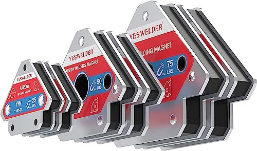 YESWELDER 25LB & 50LB & 75LB Magnete per saldatura 6 pezzi di supporto magnetico per saldatura 25 LBs/50 LBs/75 LBs che tiene gli accessori per saldatura di potenza