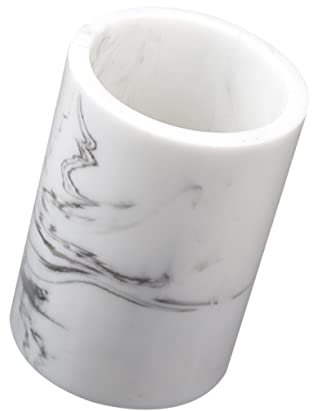 Cabilock Marmor Zahnbürstenbecher Badezimmer Kleiner Langlebiger Mundspülbecher Platzsparender Zahnputzbecher Für Zuhause Und Hotel Kompakte Waschbecher in Weiß