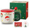 DONGSHANGIFT Mug de Noël en céramique avec couvercle et cuillère 12 oz/360ml Tasse à café de Noël Cadeau de Noël pour femmes hommes enfants avec boîte cadeau