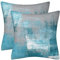 DILOXNSU Kissenbezug 50x50 2er Set Türkis Grau Kissenbezüge Deko Kissen Samt Sofakissen Modern Abstrakte Kissenhülle Dekokissen Aesthetic Couchkissen für Sofa Couch Wohnzimmer Zierkissen