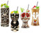 Morlinca Tiki Mugs - Tiki Mugs Lot de 4 - Verres Tiki en céramique Verres à Cocktail Tiki Bar Decor Tiki Cocktail Party - Soirées à thème Tiki - Fêtes d'halloween - Fête hawaïenne,A14