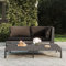 Homgoday Gartensofa mit Kissen aus Polyrattan, halbrund, Sofas für den Außenbereich, für den Garten, Sofa für die Terrasse, Gartenmöbel