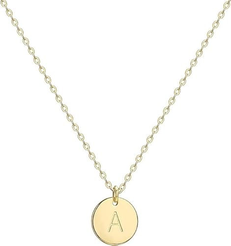 Jenosy Personalisierte Gold Kette Mit Buchstaben - Zarte Hypoallergene 18K Vergoldete Damen Kette Mit Namen - Modeschmuck für Frauen und Mädchen