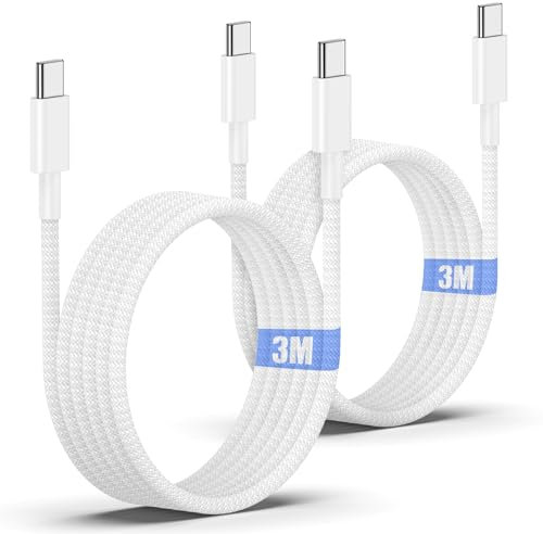 USB C to C Charger Cable 2M, 2Pack 60W Long Apple USB C Fast Charging Cable 6ft for iPhone 16/15 Pro/15 Pro Max, MacBook, iPad Pro12.9/11/10.9 inch 5/4th/Air/Mini/6Gen/Samsung