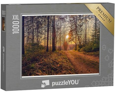 Puzzle 1000 Teile XXL „Sonnenuntergang über dem Erzgebirge“ – aus der Puzzle-Kollektion Landschaft