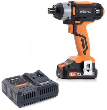 Evolution Power Tools R180IDR-Li Akku-Schlagschrauber Kabellos 18 V Li-Ion EXT, Stufenlose Drehzahlregelung, mit Ladegerät und 2 Ah-Akku im Lieferumfang inbegriffen