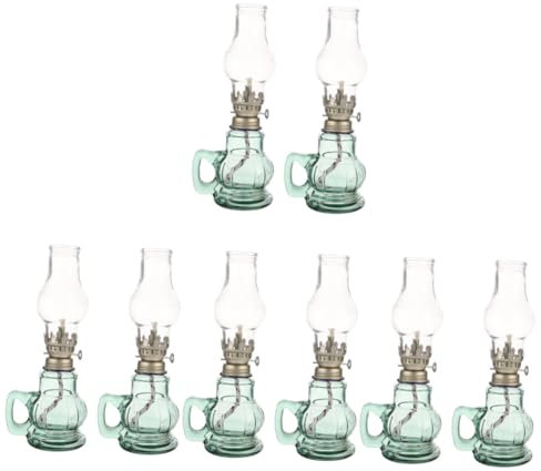 Warmhm 8 Stk Kerosinlampe öllampen für draußen schönebescherung Langlebigkeit Buddhistische Öllampe longevity schön bescherung kalanchoe altmodisch Docht Antiquität Brenner schmücken Glas