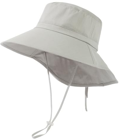 TOP-EX XL/XXL Sun Hats Women UPF 50+ Cotton Summer Hats Ladies Wide Brim Sunhats with Neck Protection Outdoor Gardening Hats Packable Adjustable Grey Medium 56-58cm