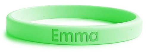 gutmarkiert – Personalisierbares SOS-Armband für Kinder aus Silikon, graviert mit Name & Telefonnummer – wasserdichtes Notfallarmband für Kinder, besonders langlebig – Grün