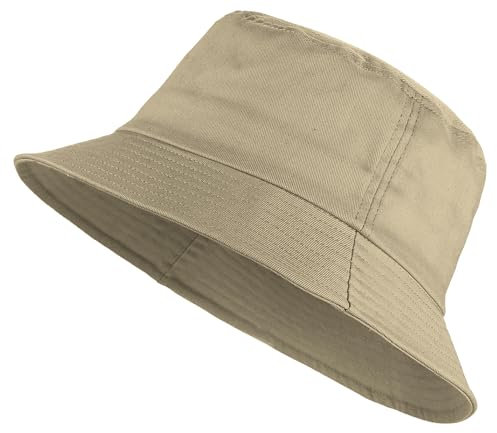 Van Der Rich ® - Bob Cotton Hut 54-58 EU - Damen (Dunkelbeige, One Size)