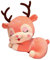 Viusneun Plüsch Kissen, Süßes REH Dekokissen Weich Hirsch Kopfkissen Flauschig Hirsche Zierkissen Kawaii Sofakissen für Kinderzimmer Schlafzimmer Deko (Rosa,20 cm)