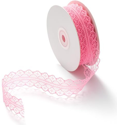 CHUQING Spitzenband Rosa Vintage 23 Meter Schleifenband Spitze Spitzenbordüre Dekoband Geschenkband breit 3cm Hochzeit Zierband
