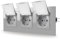 JIMEIDA Triple prise encastrée en verre avec couvercle étanche 16 A 228 x 86 mm 250 V Gris