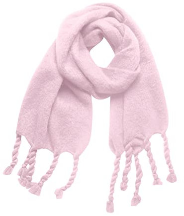 Chale Mariage Laine Echarpe Femme Rouge En Laine Femmes Automne Hiver Écharpe Classique Gland Plaid Écharpe Chaud Doux Chunky Grande Couverture Wrap Chales Pour Femmes Echarpe Douce (Pink, One Size)