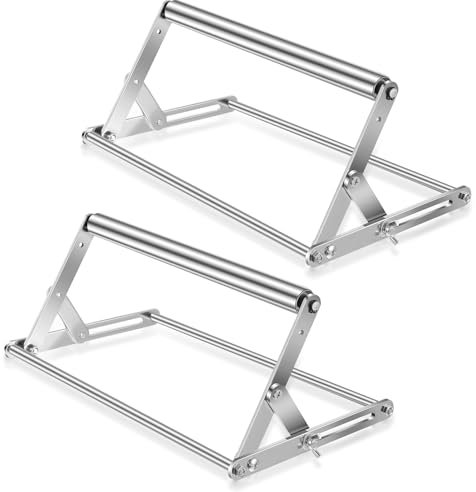 Zonon 2 Pcs Adjustable Cutting Machine Table Saw Stand Foldable Cutting Machine Support Frame Portable Rolling Miter Saw Stand, Height Adjustable Range 0.98-5.71 Inch