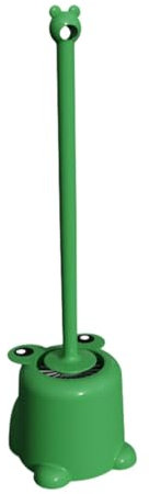 WC-Bürste und Halter für Schmuckpolitur, Frosch-WC-Bürste und Halter, niedliche WC-Reinigungsbürste, Badezimmer-Schüsselbürsten-Set, Tiefenreinigung, WC-Reinigungsbürste, Glasflaschenwascher (Grün,