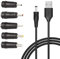 USB to Dc Power Cable,1m Universal 5v USB Power Chager Cord Dc 5.5 X 2.1mm Plug Adapter with 2.5x0.7mm, 3.0x1.1mm, 3.5x1.35mm, 4.0x1.7mm, 5.5x2.5mm Connectors Compatible for Router,Keyboard,Laptops,
