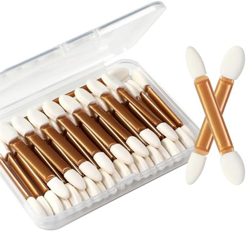 RYMAUP 30 Stück Lidschattenpinseln, Lidschattenapplikatoren, doppelseitiger Lidschattenpinsel aus Schwamm, Einweg-Lidschattenapplikator, Lidschattenpinsel