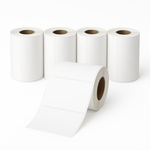 5 Rotoli Etichette Termiche Adesive 40x30mm – 800 Etichette per Rotolo – Carta Termica Diretta – Diametro 40mm – Compatibili Zebra, TSC, Brother – Ideali per Codici a Barre, Inventario, Magazzino