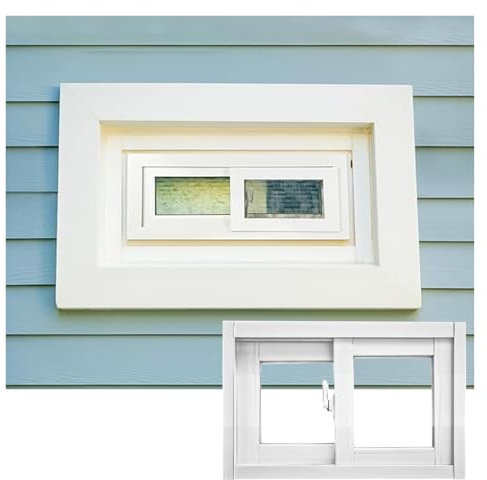 Ventana de repuesto para sótano, marco de aleación de aluminio deslizante horizontal con vidrio y cerradura para estacionamientos, trasteros, garajes, cobertizos