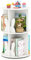 COSTWAY Bibliothèque Enfant Rotative à 360°à 2 Niveaux avec 8 Compartiments Ouverts, Étagère à Livres avec Cloisons en Forme Lapin, Patins Antidérapants pour Chambre d'enfant Salon (Blanc)