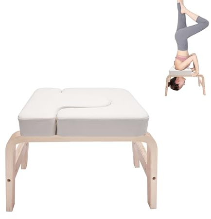 KigerNee Yoga Kopfstandhocker - Hochwertiger Yoga Hocker - Yoga Stuhl zur Handstand-Übung aus massivem Naturholz - Yoga Ausrüstung für Zuhause - Sicher & Stabil