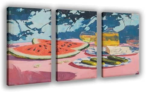 UIYTYBGAG Leinwand-Poster, modernes Essen, Essen und Trinken, Wandkunstdruck, Bild, Gemälde, 50 x 75 cm