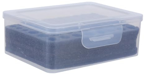 BESPORTBLE Aa Aaa Battery Organizer Box with Black Sponge Plastic Battery Holder Case for Car and Household Use Multi-Compartment