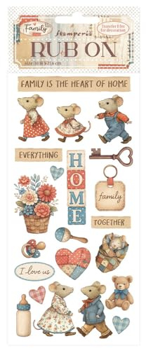 Stamperia - Rub-on for Scrapbooks, Albums, Cards, Bullet Journals and More, Easily Transfer Images onto Paper and Other Surfaces, Perfect for Crafts and Gifting (Family, Home)