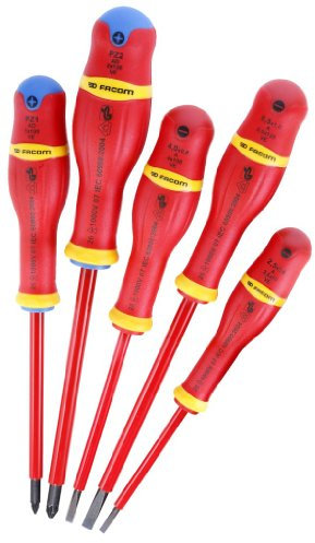 Facom A5VE.PG Coffret de 5 tournevis à fente isolés 1000V