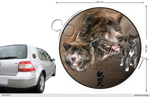 Pets-easy Circular Aufkleber Hund 15 cm Akita Inu