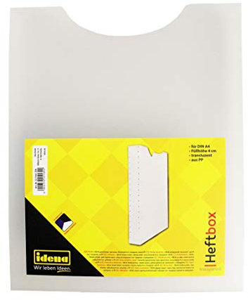 Idena 225164 - Heftbox für DIN A4, Hochformat, aus PP, Füllhöhe 4 cm, transparent, 1 Stück