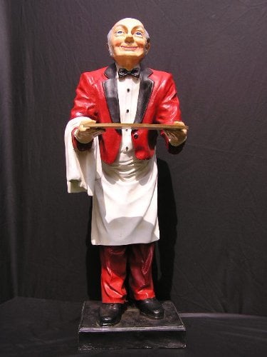 Helga Freier Butler Jeams Figur Diner Statue Opa Old Man Skulptur Kelner Deko Dekoration