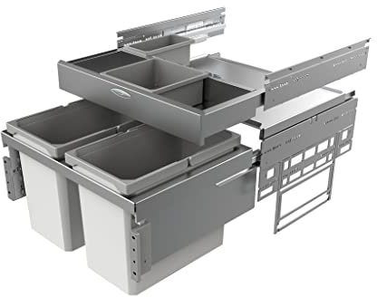 Naber, Cox® Base 1T 600-2 mit Base-Board. Abfallsammler, hellgrau, Höhe 460 mm