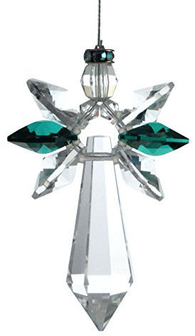 Crystals lucky crystal angel, Crystal, emerald, 19,4 x 3,5 x 1 cm