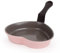 Neoflam 51101 Keramik-Antihaftbeschichtung, kleine Form, Bratpfanne, Shaper Mini-Pfannkuchen-Waffelbereiter mit hitzebeständigem Griff für Frühstück, Rührei, gegrillter Käse, rosa Herz