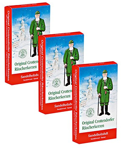 OLShop AG 3er Pack Crottendorfer Räucherkerzen Sandelholzduft 3 x 24 Stück, Räucherkegel, Weihnachtskerzen, Räucherpyramiden