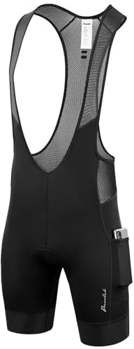 Przewalski Men's Cycling Bib Shorts, 4D Padded Bike Bibs with 2 Pockets