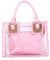 AlwaySky Femme Mode Sacs portés épaule 2PCS PVC Transparent Sac à main Sac à Bandouliere Dégager Sachet Bourse Pochettes Clutches Rose